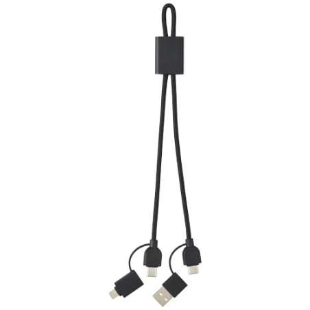 Câble de charge publicitaire 6-en-1 de 45 W en aluminium recyclé certifié RCS Câble de charge publicitaire 6-en-1 de 45 W en aluminium recyclé certifié RCS