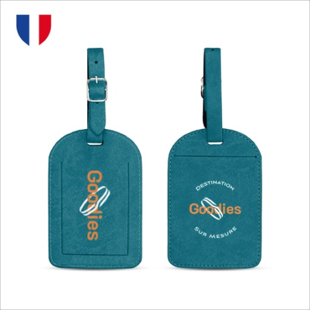 Etiquette à bagage personnalisable coloré en simili cuir – made in France Etiquette à bagage personnalisable coloré en simili cuir – made in France