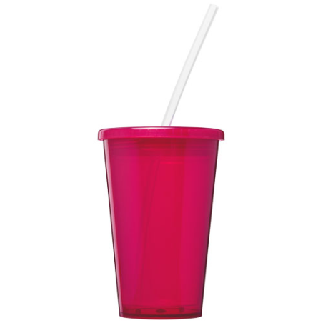 Gobelet isotherme personnalisé avec une paille Stadium 350 ml