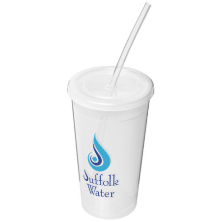 Gobelet isotherme personnalisé avec une paille Stadium 350 ml