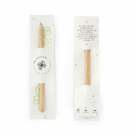 Crayon à papier avec son marque page personnalisé en papier ensemencé