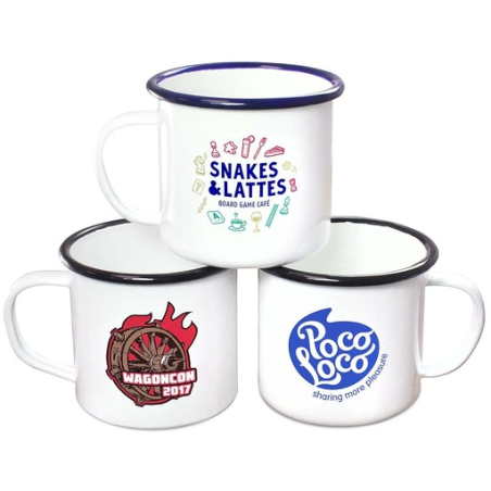 Mug personnalisé émaillé - Feu de camp - 285 ml - Blanc Mug personnalisé émaillé - Feu de camp - 285 ml - Blanc
