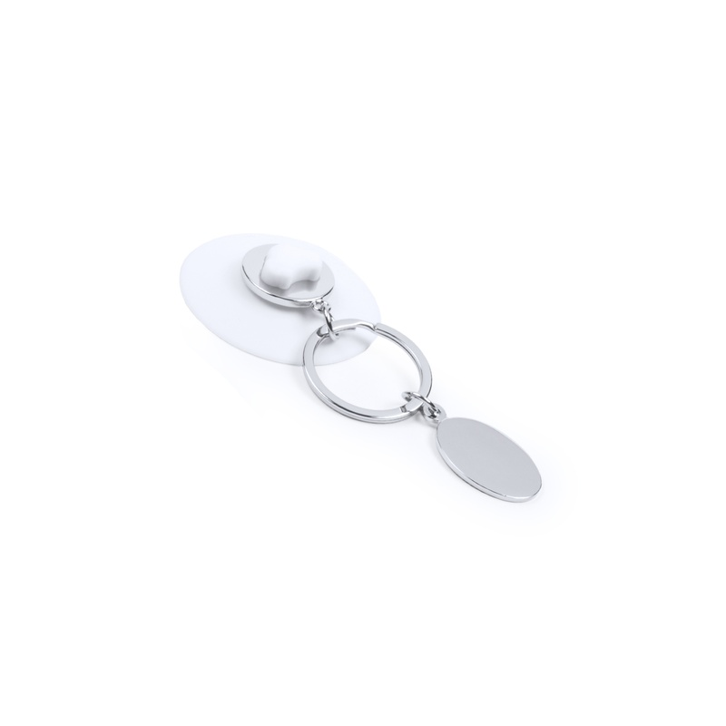 Jeton de caddie en métal argenté 2,3 x 6,2 cm (vendu à l'unité) - ADC Concept