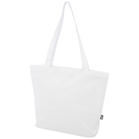 Sac shopping personnalisé de 20&nbsp;L avec fermeture éclair recyclé en RPET 600D GRS - Panama