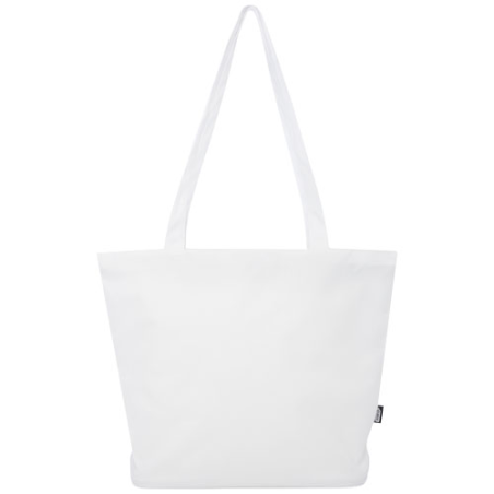 Sac shopping personnalisé de 20&nbsp;L avec fermeture éclair recyclé en RPET 600D GRS - Panama