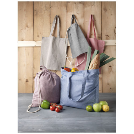Sac shopping publicitaire Pheebs en polycoton recyclé avec soufflet 210&nbsp;gr/m² 13L
