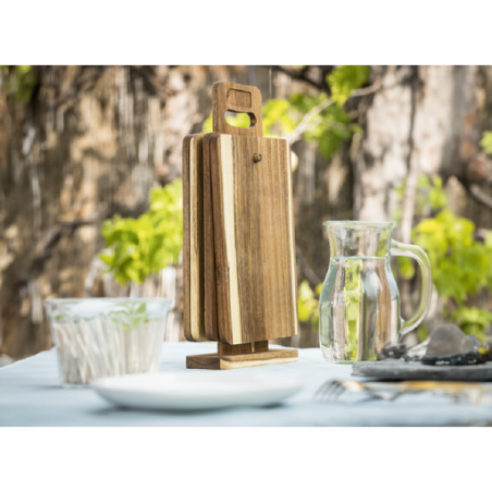 Set de 4 planches à tapas personnalisable en acacia Shokki Set de 4 planches à tapas personnalisable en acacia Shokki