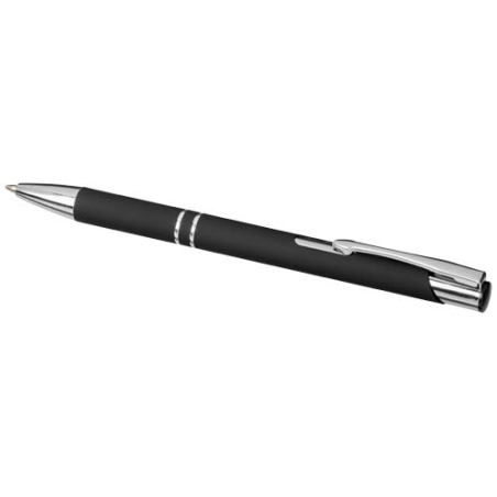 Stylo bille personnalisé rétractable doux au toucher&nbsp;Moneta (encre noire)
