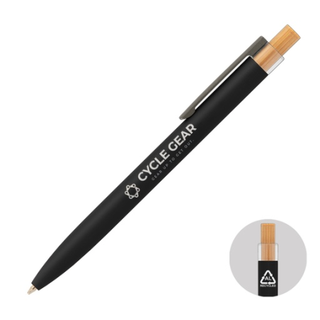 Stylo personalisable en aluminium recyclé encre bleue Reborn - Gravure incluse