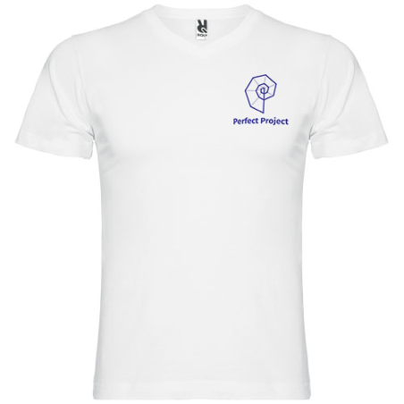 T-shirt publicitaire en coton 150 g/m2 Samoyedo col en V pour homme
