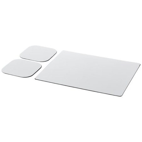 Tapis de souris et sous-verre carré publicitaires Brite-Mat® en plastique recyclé Tapis de souris et sous-verre carré publicitaires Brite-Mat® en plastique recyclé