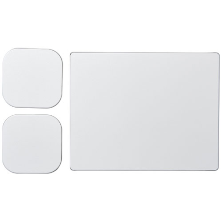 Tapis de souris et sous-verre carré publicitaires Brite-Mat® en plastique recyclé Tapis de souris et sous-verre carré publicitaires Brite-Mat® en plastique recyclé