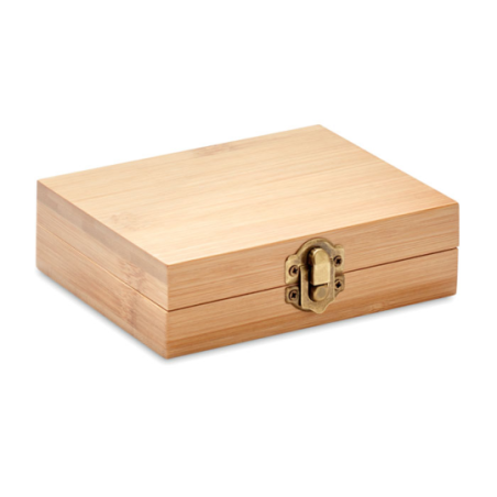 Coffret personnalisé en bambou avec 9 cubes-glaçons en pierre DUNDALK Coffret personnalisé en bambou avec 9 cubes-glaçons en pierre DUNDALK