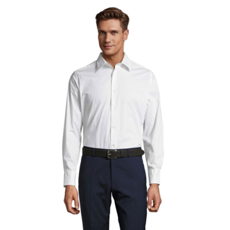 Chemise personnalisable coupe ajustée pour homme 140g BRIGHTON - S à 5XL