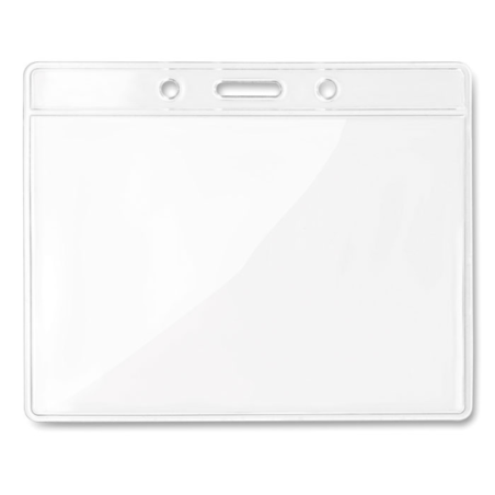 Porte-badge personnalisable en PVC avec 3 trous- 10 x 8 cm - BADGY Porte-badge personnalisable en PVC avec 3 trous- 10 x 8 cm - BADGY