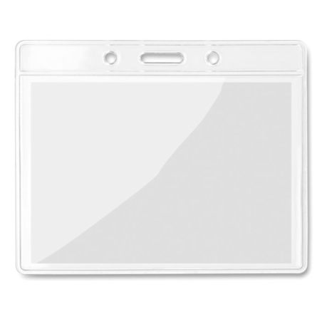 Porte-badge personnalisable en PVC avec 3 trous- 10 x 8 cm - BADGY Porte-badge personnalisable en PVC avec 3 trous- 10 x 8 cm - BADGY