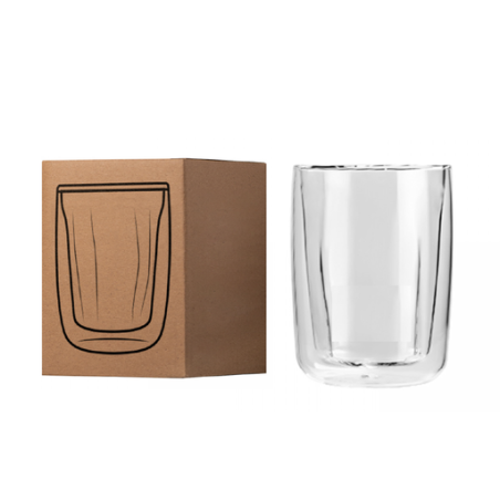 Tasse à café en verre double paroi personnalisable 80ml Tasse à café en verre double paroi personnalisable 80ml