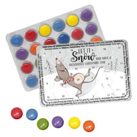 Le plus petit calendrier de l'avent du monde personnalisable avec bonbons en chocolat - Charlie