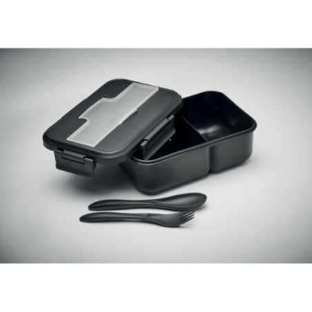 Lunch box publicitaire avec couverts en plastique 1 L - MAKAN Lunch box publicitaire avec couverts en plastique 1 L - MAKAN