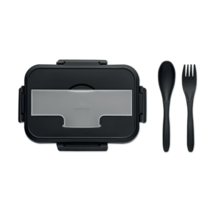 Lunch box publicitaire avec couverts en plastique 1 L - MAKAN Lunch box publicitaire avec couverts en plastique 1 L - MAKAN
