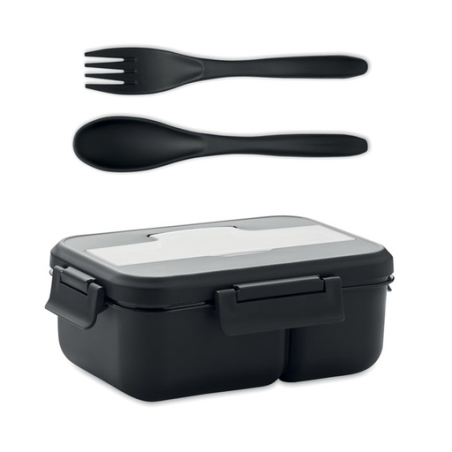 Lunch box publicitaire avec couverts en plastique 1 L - MAKAN Lunch box publicitaire avec couverts en plastique 1 L - MAKAN