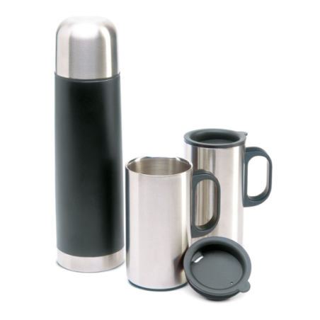 Thermos personnalisé en inox 500ml avec ses 2 tasses en inox 220ml