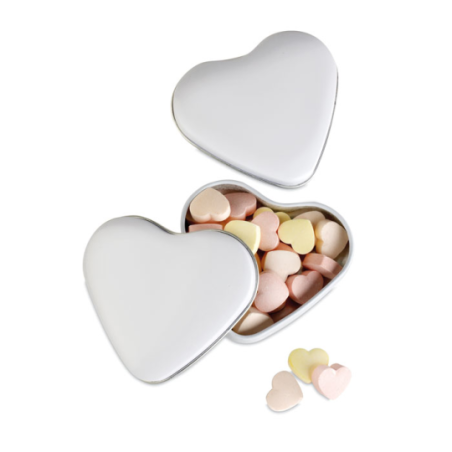 Boîte à bonbons publicitaire en forme de cœur 24g