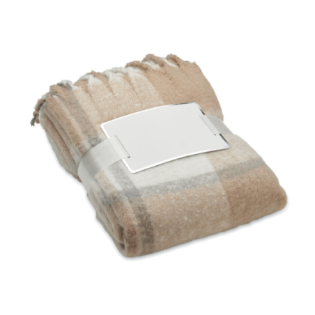 Couverture personnalisable en mohair recyclé à carreaux - QUET