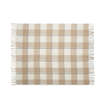 Couverture personnalisable en mohair recyclé à carreaux - QUET