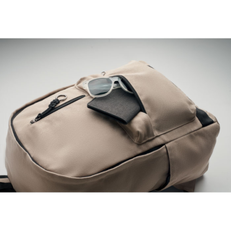 Sac à dos personnalisable pour ordinateur 15" en coton recyclé - LEIRUR