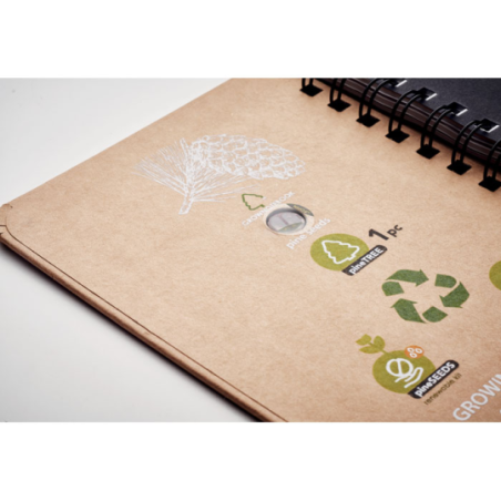 Carnet à spirale A5 personnalisable avec ses graines de Pin à planter - GROWNOTEBOOK™ Carnet à spirale A5 personnalisable avec ses graines de Pin à planter - GROWNOTEBOOK™