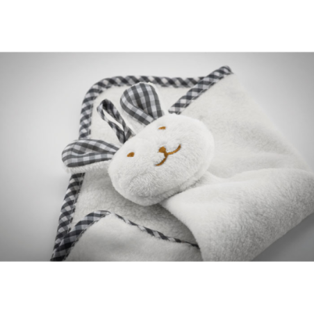 Serviette lapin personnalisable en polyester velours 180g/m2 - 31 x 37 cm