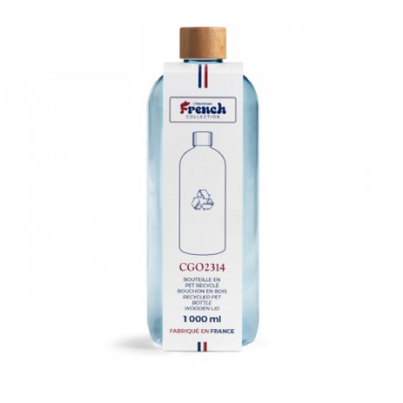 Bouteille personnalisable 1L en PET recyclé Fabrication Française - Juju Bouteille personnalisable 1L en PET recyclé Fabrication Française - Juju