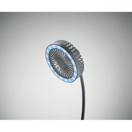 Ventilateur personnalisable de bureau avec lumière LED en ABS Ventilateur personnalisable de bureau avec lumière LED en ABS