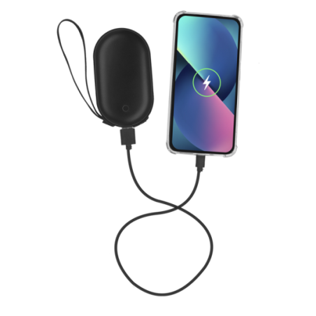 Batterie externe personnalisable en aluminium avec fonction Chauffe-Mains 4000 mAh