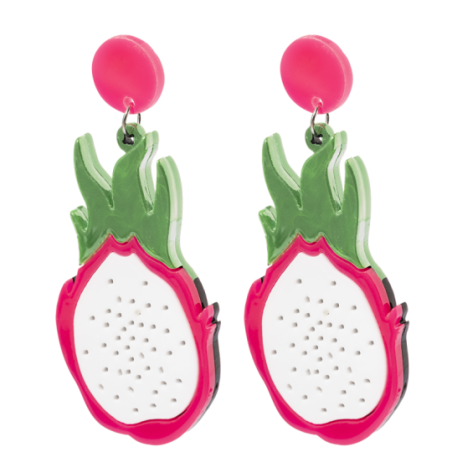 Boucles d'oreilles personnalisés en acrylique fermeture clip Kely Boucles d'oreilles personnalisés en acrylique fermeture clip Kely