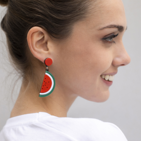 Boucles d'oreilles personnalisés en acrylique fermeture clip Kely Boucles d'oreilles personnalisés en acrylique fermeture clip Kely