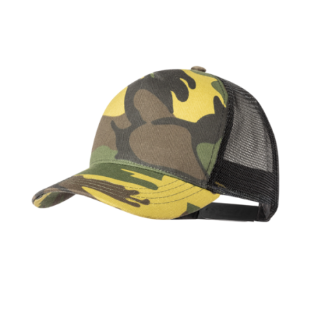 Casquette Trucker personnalisable en RPET avec camouflage ou kaki - Pamper Casquette Trucker personnalisable en RPET avec camouflage ou kaki - Pamper
