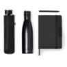 Coffret personnalisable avec bouteille isotherme à double paroi en acier inoxydable recyclé stylo bloc note et parapluie en RPET Coffret personnalisable avec bouteille isotherme à double paroi en acier inoxydable recyclé stylo bloc note et parapluie en RPET