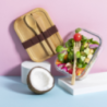 Lunch box publicitaire avec couverts en verre et bambou 700ml Bejar Lunch box publicitaire avec couverts en verre et bambou 700ml Bejar