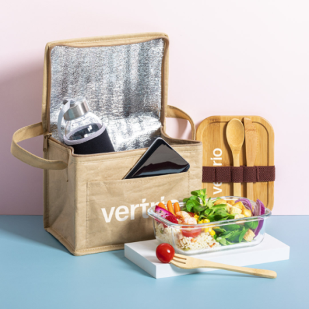 Lunch box publicitaire avec couverts en verre et bambou 700ml Bejar