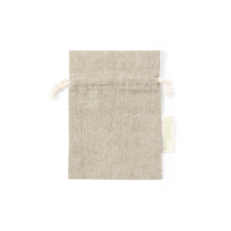 Pochette publicitaire en coton recyclé GRS 10 x 14 cm Dratinix Pochette publicitaire en coton recyclé GRS 10 x 14 cm Dratinix