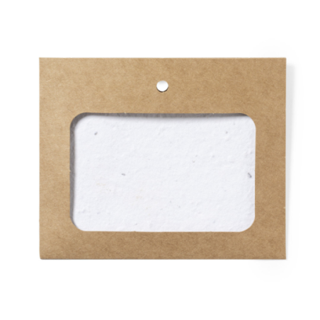 Porte badge en carton recyclé et sa carte en papier ensemencé - 11,3 x 9,3 cm - Binem Porte badge en carton recyclé et sa carte en papier ensemencé - 11,3 x 9,3 cm - Binem