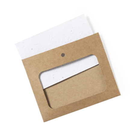 Porte badge en carton recyclé et sa carte en papier ensemencé - 11,3 x 9,3 cm - Binem Porte badge en carton recyclé et sa carte en papier ensemencé - 11,3 x 9,3 cm - Binem