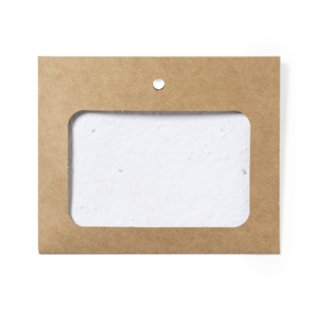 Porte badge en carton recyclé et sa carte en papier ensemencé - 11,3 x 9,3 cm - Binem Porte badge en carton recyclé et sa carte en papier ensemencé - 11,3 x 9,3 cm - Binem