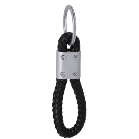 Porte-clés personnalisable avec cordon en cuir tressé