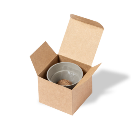 Pot de fleurs publicitaire biodégradable avec graines de Tournesol Tumil