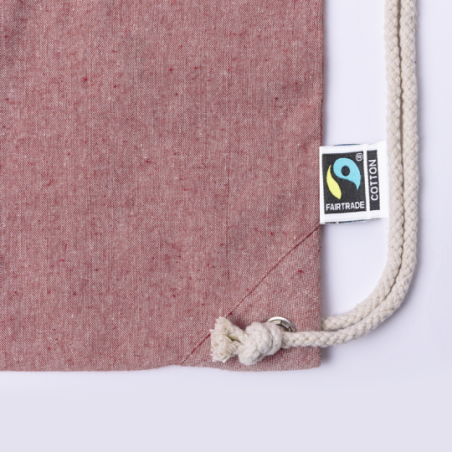 Sac ficelle et cordon publicitaire 100% coton 140 g/m2 Riak Fairtrade