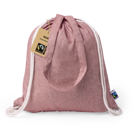 Sac ficelle et cordon publicitaire 100% coton 140 g/m2 Riak Fairtrade