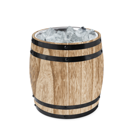 Seau à Glaçons personnalisable en acier avec extérieur en bois 3L Tonend